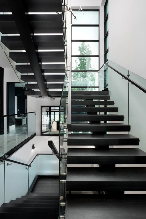 cầu thang sắt kết hợp kính