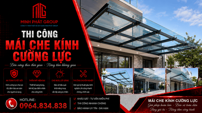 mái che kính cường lực