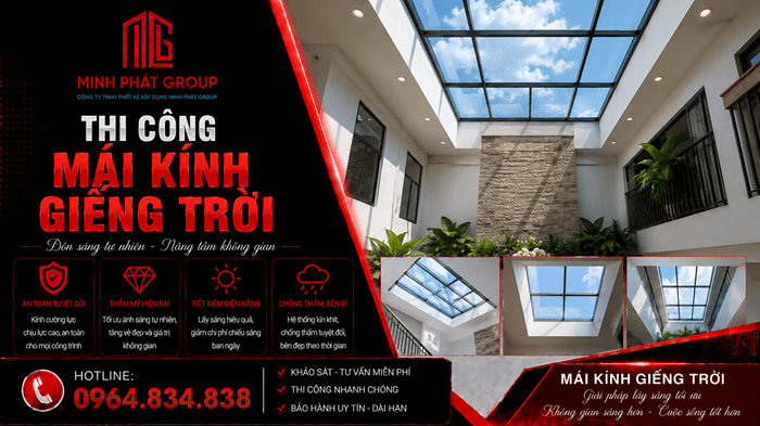 mái kính giếng trời