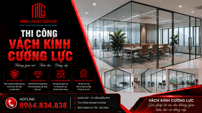 vách kính cường lực