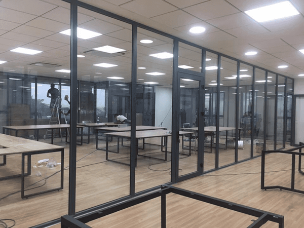 ý tưởng vách ngăn nhôm kính đẹp